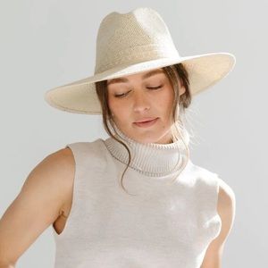 Gigi Pip Fiona Straw Fedora in Cream size medium/57